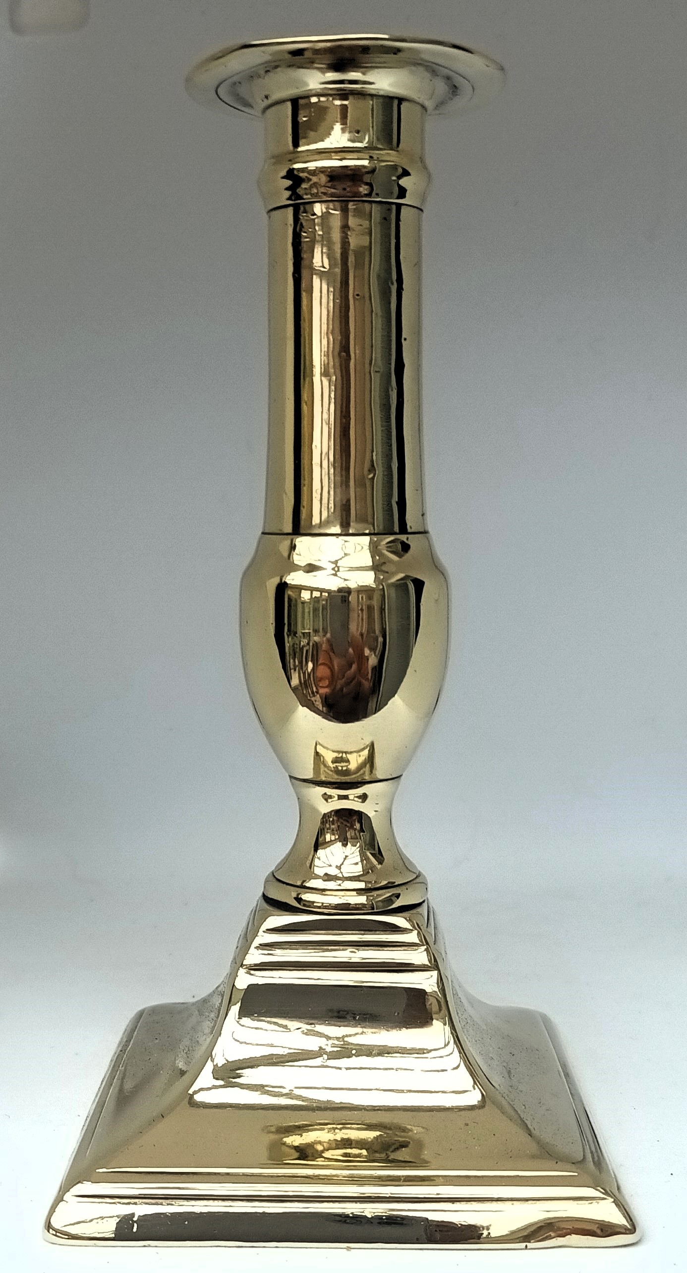 Antique English Georgian Brass Candlestick - Image 2